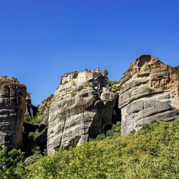 Monasteries of Meteora on the Way to Kalambaka