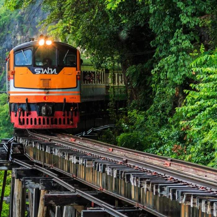 Kanchanaburi's Railway & Elephants