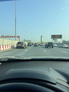 Normal traffic on Sheikh Zayed Road in Dubai showing daily life continuing during regional tensions