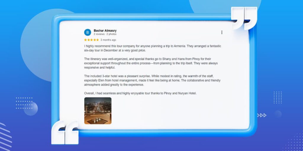 review from recent traveller